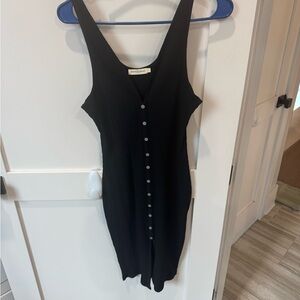 Chic Black Button-Front Mini Dress